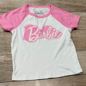 Barbie Kids Pink and White Graphic Tee